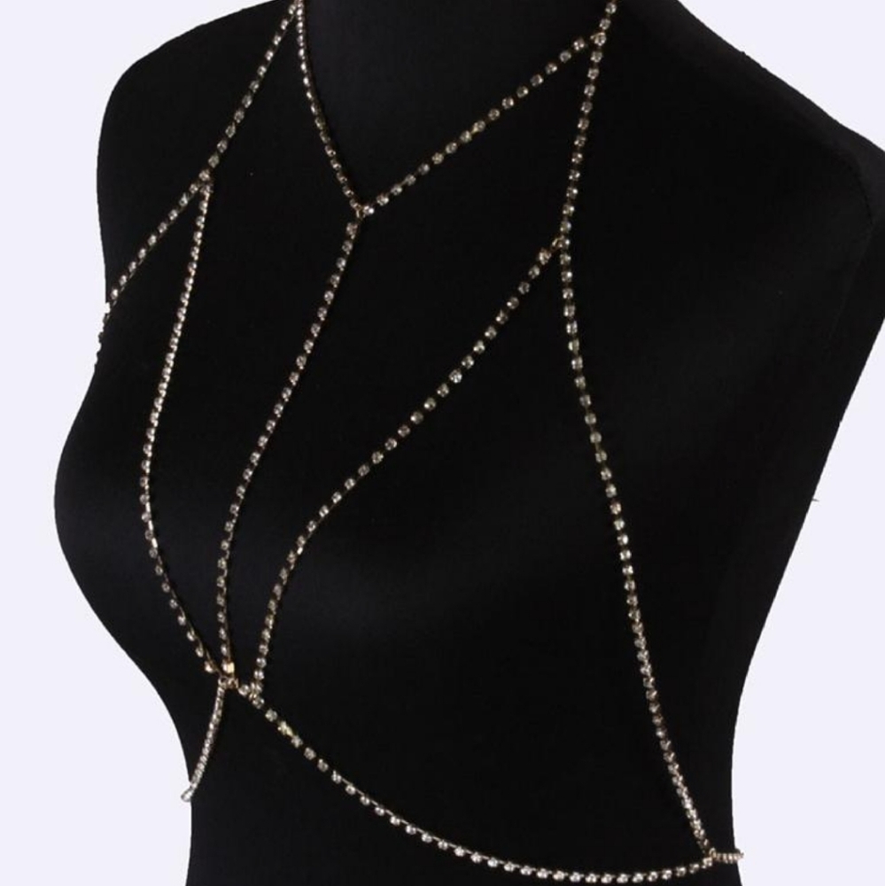 New Rhinestone Shiny Chain Bra Accessory - Picture 3 of 4